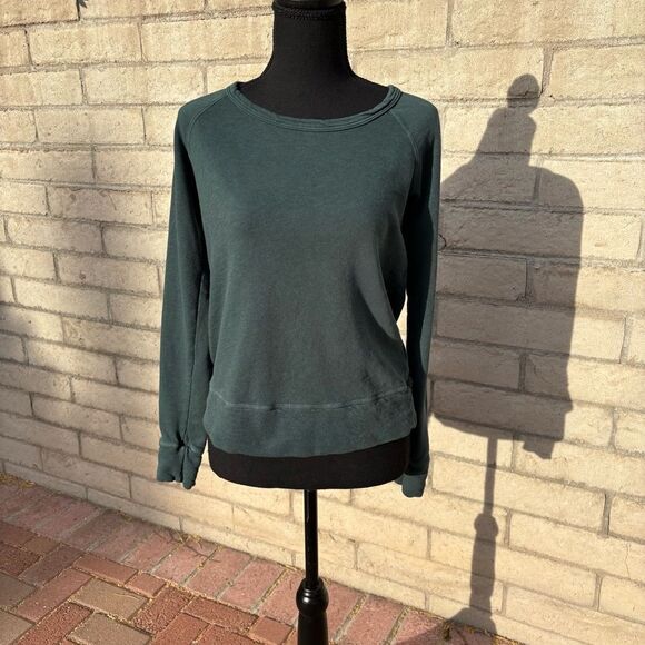 James Perse Standard Black Sweatshirt 2/M Minimalist Athlesure Green - Picture 1 of 4